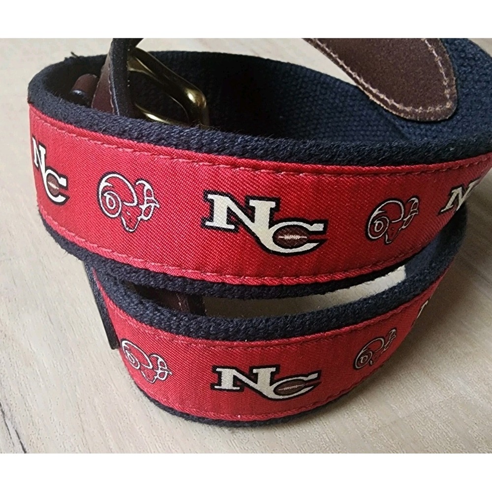 VINEYARD VINES BELT SIZE 30 NEW CANAAN FOOTBALL MENS LEATHER CANVAS HIGH SCHOOL - Picture 13 of 13